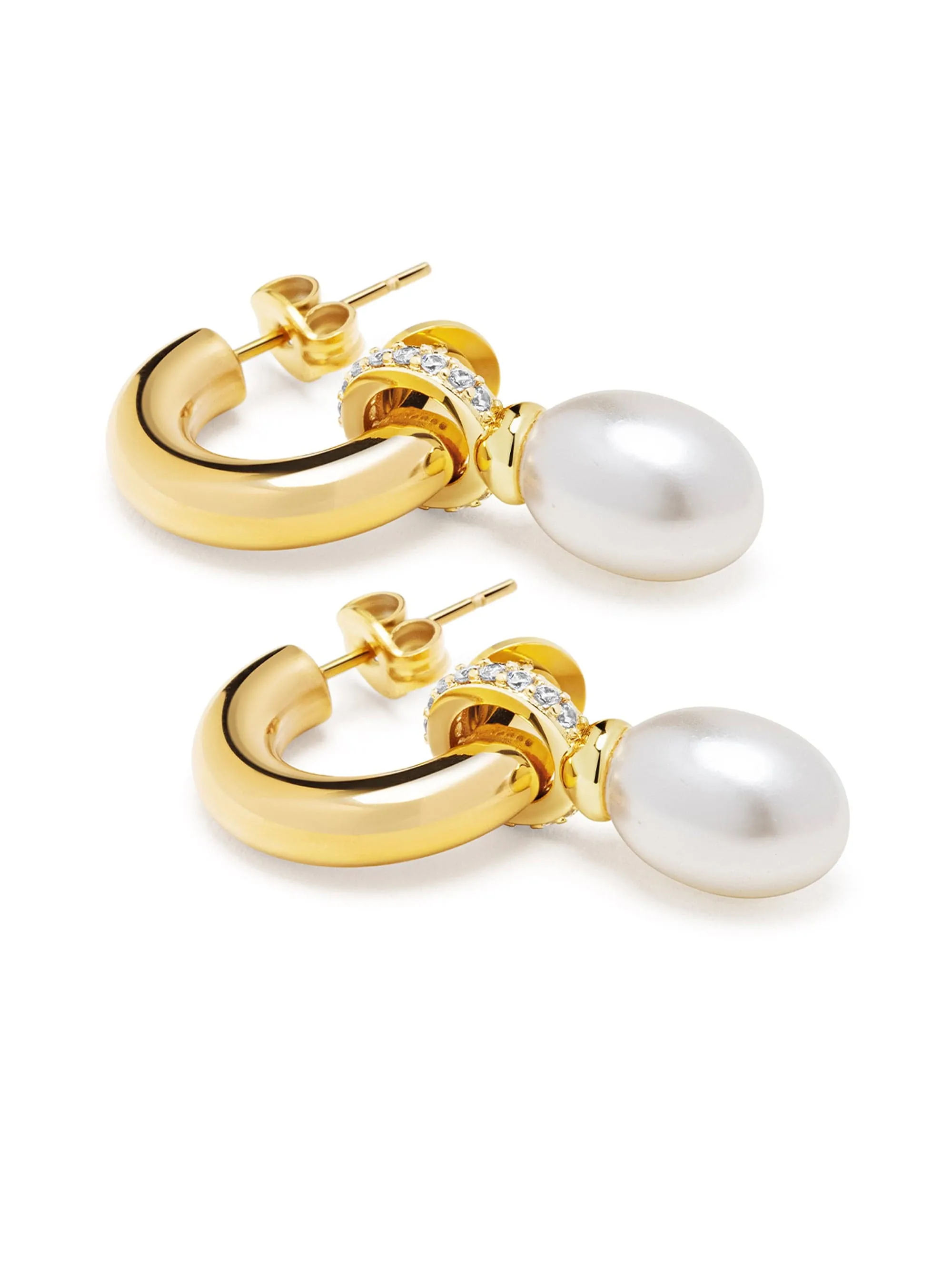 Women's Chunky Pearl Hoops