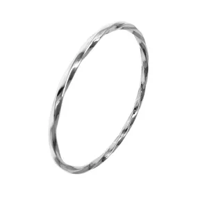 Women's Twisted Silver Bangle