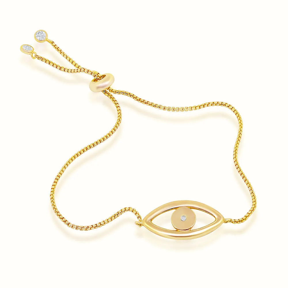 Women's Vermeil Evil Eye Bezel Diamond Bracelet