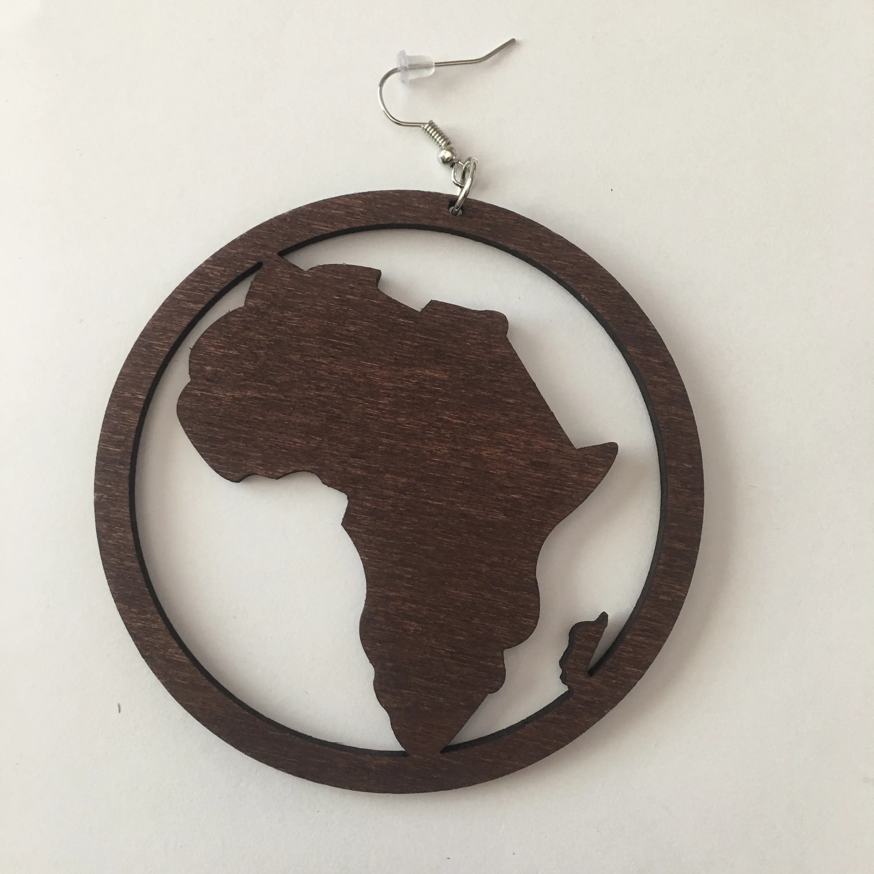 Wooden Map of Africa Hoop Earrings | Africa shaped | African | Natural hair | Afrocentric | jewelry