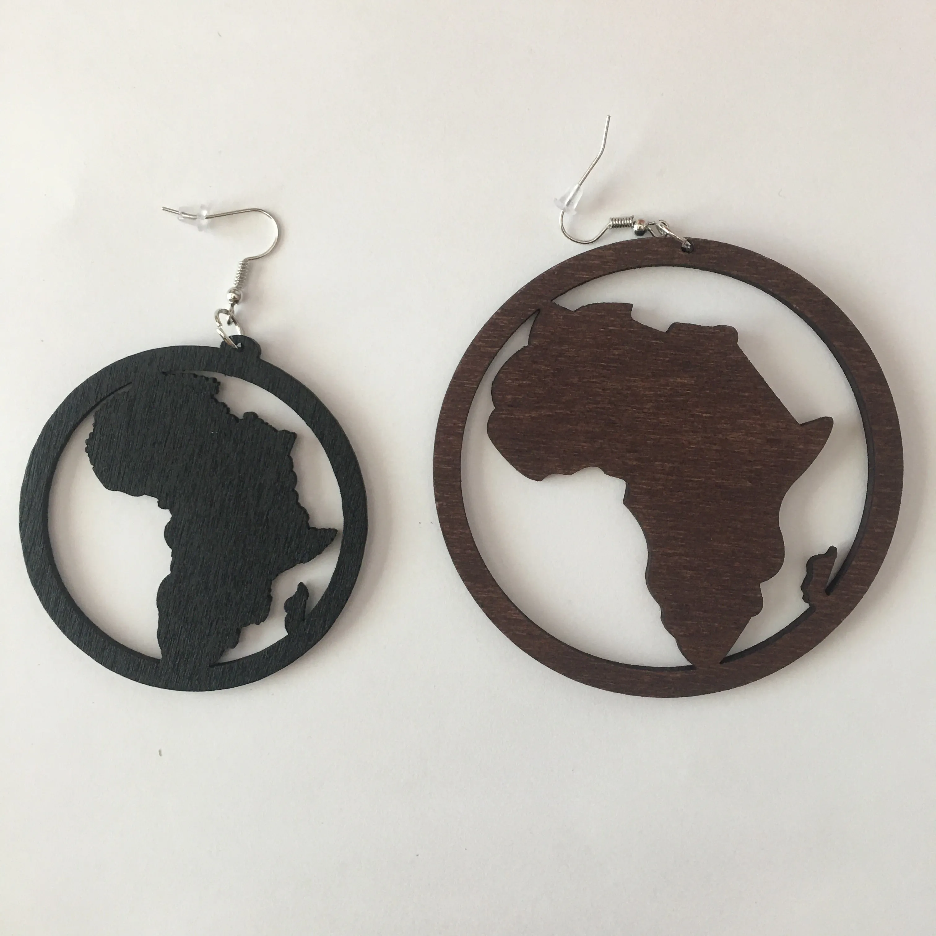 Wooden Map of Africa Hoop Earrings | Africa shaped | African | Natural hair | Afrocentric | jewelry