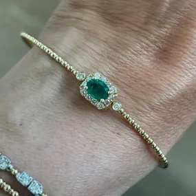 Yellow Gold Emerald Bangle