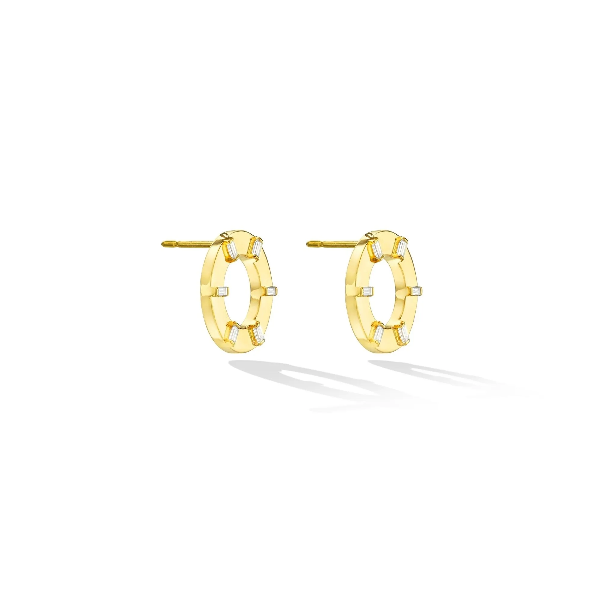 Yellow Gold Prime Unity Stud Earrings with White Diamonds