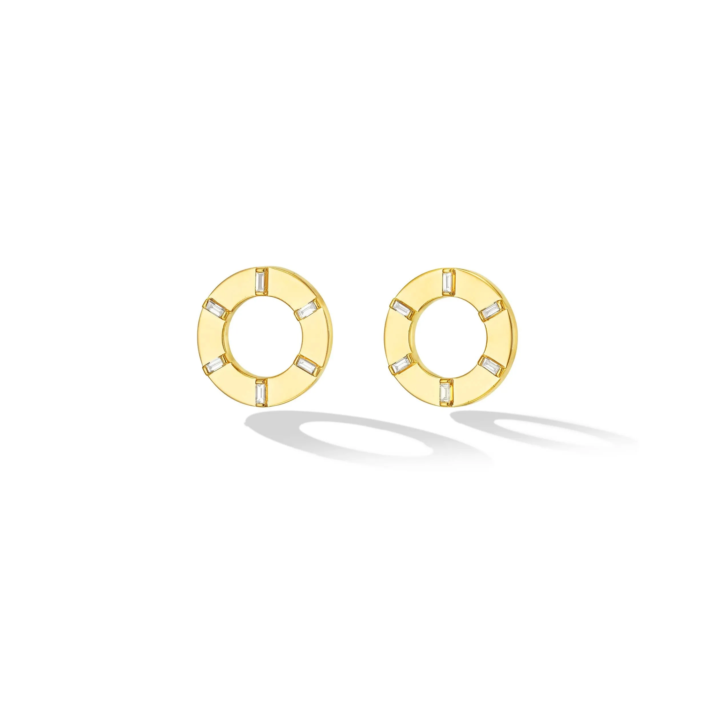 Yellow Gold Prime Unity Stud Earrings with White Diamonds