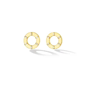 Yellow Gold Prime Unity Stud Earrings with White Diamonds