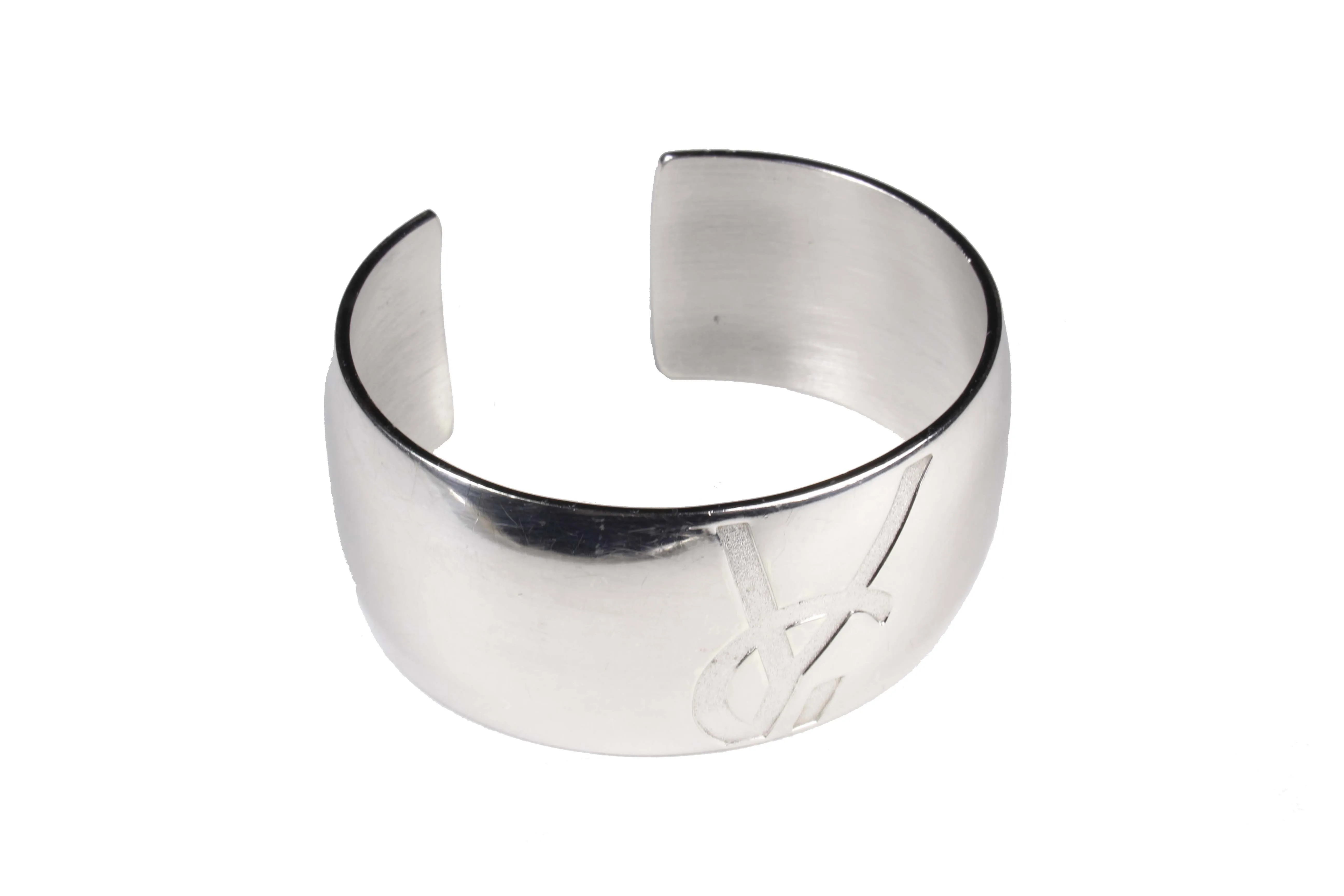 YVES SAINT LAURENT silver cuff bracelet